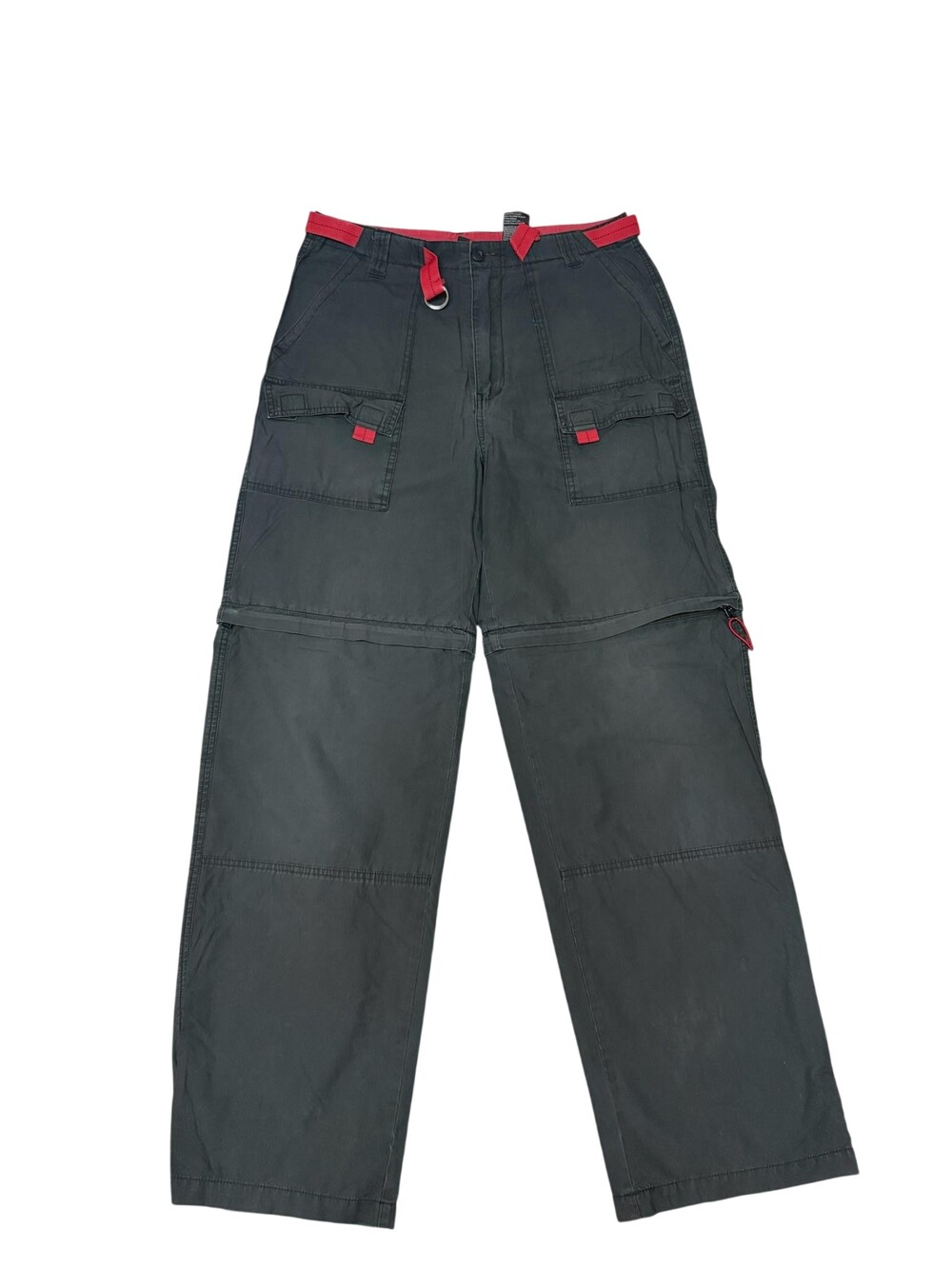 Y2K OTB Cargo Pants Mens 32x31 Black Convertible Utility Pockets 100% cotton